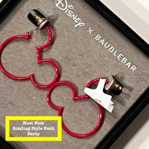 Disney Baublebar Earrings / Pierced Ears (new /‎ red/ Mickey Mouse / w/a) (Last) - Picture 1 of 11